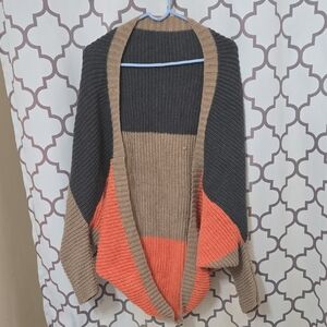 Colorblock Open Front Cardigan
